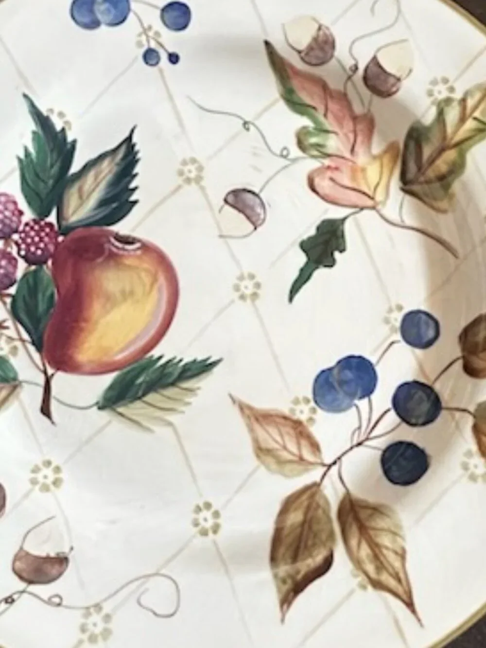 Charming Vintage Garden Splendor Hand-Painted Dinner & Salad Plate Set